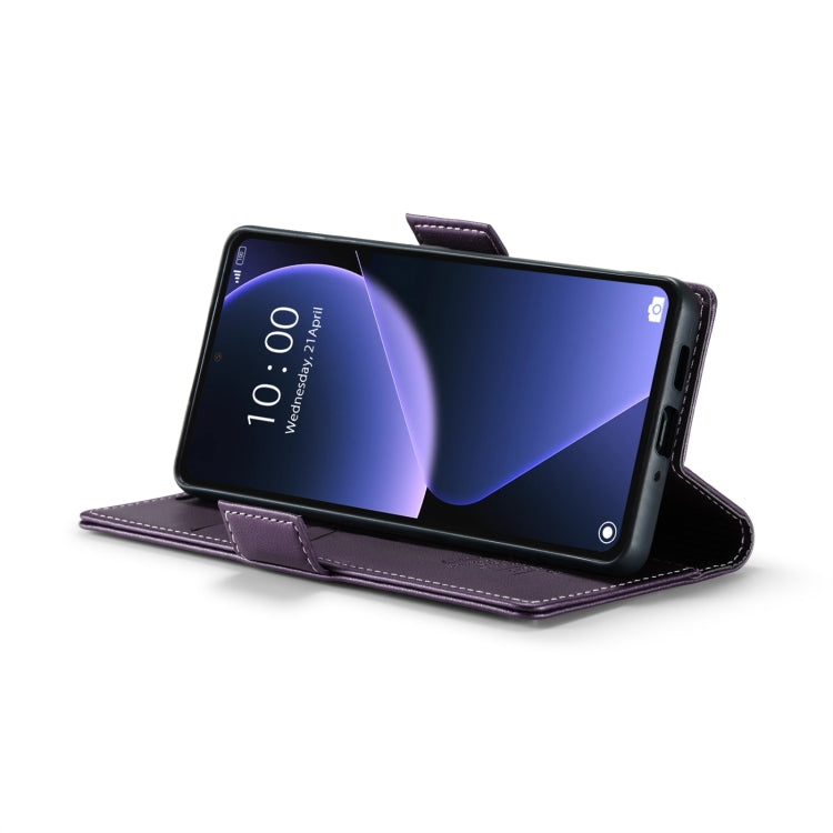 For Xiaomi 13T/13T Pro CaseMe 023 Butterfly Buckle Litchi Texture RFID Anti-theft Leather Phone Case(Pearly Purple)
