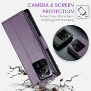 For Xiaomi 13T/13T Pro CaseMe 023 Butterfly Buckle Litchi Texture RFID Anti-theft Leather Phone Case(Pearly Purple)