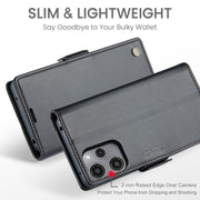 For Xiaomi Redmi 12 4G／12 5G／Note 12R／POCO M6 Pro 5G CaseMe 023 Butterfly Buckle Litchi Texture RFID Anti-theft Leather Phone Case(Black)