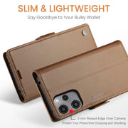 For Xiaomi Redmi 12 4G／12 5G／Note 12R／POCO M6 Pro 5G CaseMe 023 Butterfly Buckle Litchi Texture RFID Anti-theft Leather Phone Case(Brown)