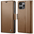 For Xiaomi Redmi 12 4G／12 5G／Note 12R／POCO M6 Pro 5G CaseMe 023 Butterfly Buckle Litchi Texture RFID Anti-theft Leather Phone Case(Brown) - Xiaomi Cases by CaseMe | Online Shopping South Africa | PMC Jewellery | Buy Now Pay Later Mobicred