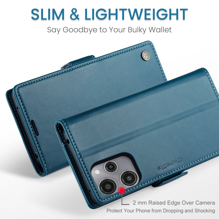 For Xiaomi Redmi 12 4G／12 5G／Note 12R／POCO M6 Pro 5G CaseMe 023 Butterfly Buckle Litchi Texture RFID Anti-theft Leather Phone Case(Blue)