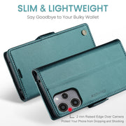 For Xiaomi Redmi 12 4G／12 5G／Note 12R／POCO M6 Pro 5G CaseMe 023 Butterfly Buckle Litchi Texture RFID Anti-theft Leather Phone Case(Pearly Blue)
