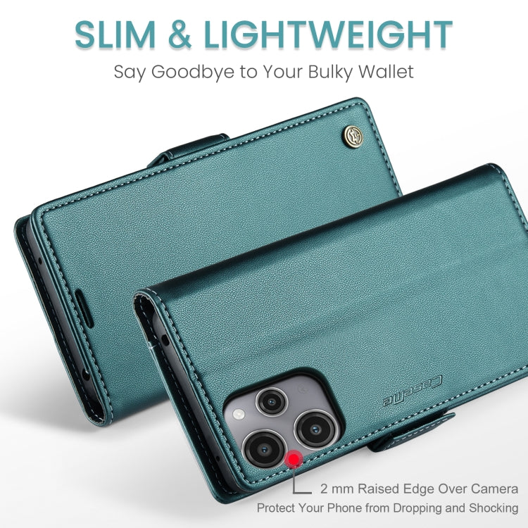 For Xiaomi Redmi 12 4G／12 5G／Note 12R／POCO M6 Pro 5G CaseMe 023 Butterfly Buckle Litchi Texture RFID Anti-theft Leather Phone Case(Pearly Blue)