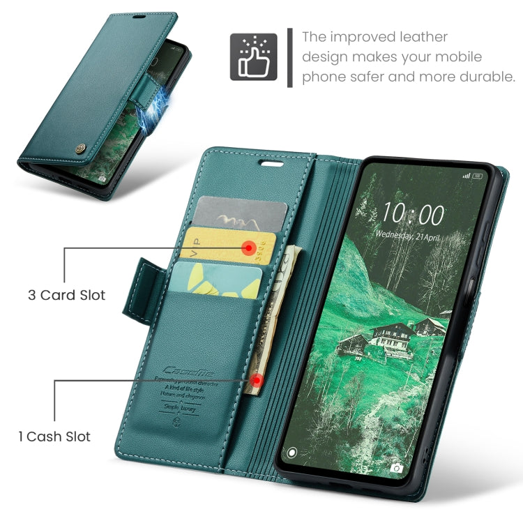 For Xiaomi Redmi 12 4G／12 5G／Note 12R／POCO M6 Pro 5G CaseMe 023 Butterfly Buckle Litchi Texture RFID Anti-theft Leather Phone Case(Pearly Blue)