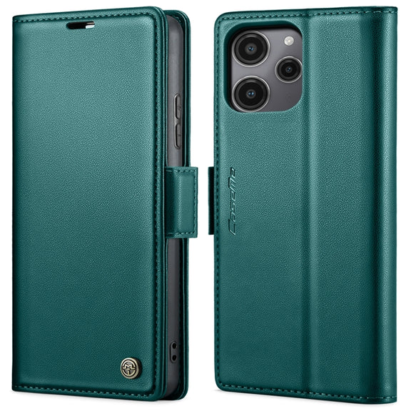 For Xiaomi Redmi 12 4G／12 5G／Note 12R／POCO M6 Pro 5G CaseMe 023 Butterfly Buckle Litchi Texture RFID Anti-theft Leather Phone Case(Pearly Blue)