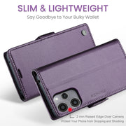For Xiaomi Redmi 12 4G／12 5G／Note 12R／POCO M6 Pro 5G CaseMe 023 Butterfly Buckle Litchi Texture RFID Anti-theft Leather Phone Case(Pearly Purple)