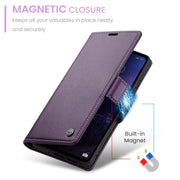 For Xiaomi Redmi 12 4G／12 5G／Note 12R／POCO M6 Pro 5G CaseMe 023 Butterfly Buckle Litchi Texture RFID Anti-theft Leather Phone Case(Pearly Purple)