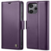 For Xiaomi Redmi 12 4G／12 5G／Note 12R／POCO M6 Pro 5G CaseMe 023 Butterfly Buckle Litchi Texture RFID Anti-theft Leather Phone Case(Pearly Purple)