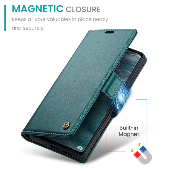 For Xiaomi Redmi 13C 4G / 13C 5G CaseMe 023 Butterfly Buckle Litchi Texture RFID Anti-theft Leather Phone Case(Pearly Blue)
