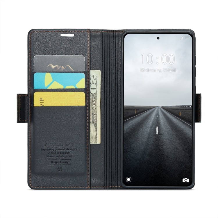 For Xiaomi 14 Pro CaseMe 023 Butterfly Buckle Litchi Texture RFID Anti-theft Leather Phone Case(Black)