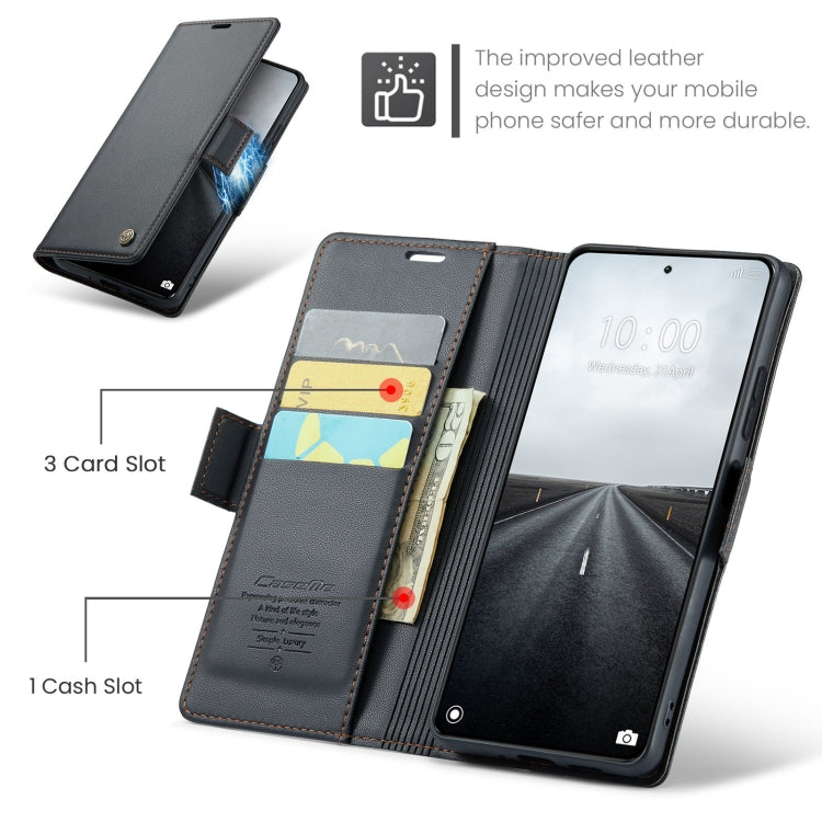 For Xiaomi 14 Pro CaseMe 023 Butterfly Buckle Litchi Texture RFID Anti-theft Leather Phone Case(Black)