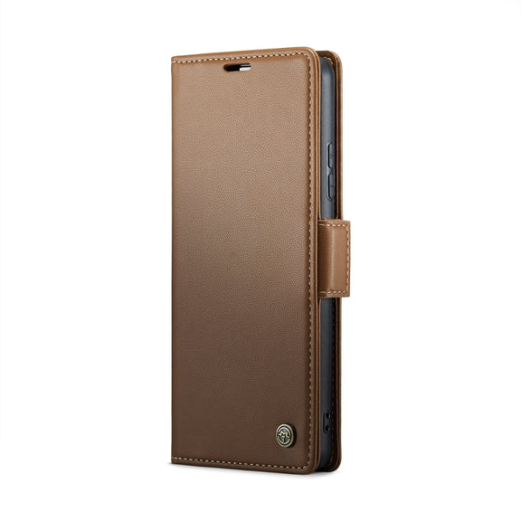 For Xiaomi 14 Pro CaseMe 023 Butterfly Buckle Litchi Texture RFID Anti-theft Leather Phone Case(Brown)