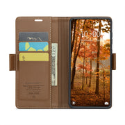 For Xiaomi 14 Pro CaseMe 023 Butterfly Buckle Litchi Texture RFID Anti-theft Leather Phone Case(Brown)