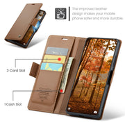 For Xiaomi 14 Pro CaseMe 023 Butterfly Buckle Litchi Texture RFID Anti-theft Leather Phone Case(Brown)