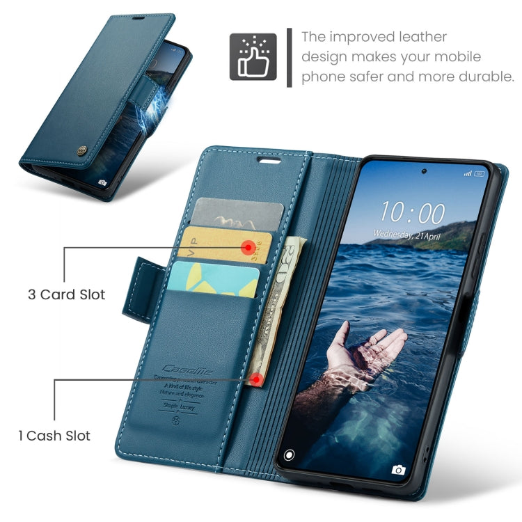 For Xiaomi 14 Pro CaseMe 023 Butterfly Buckle Litchi Texture RFID Anti-theft Leather Phone Case(Blue)