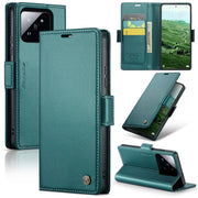For Xiaomi 14 Pro CaseMe 023 Butterfly Buckle Litchi Texture RFID Anti-theft Leather Phone Case(Pearly Blue)