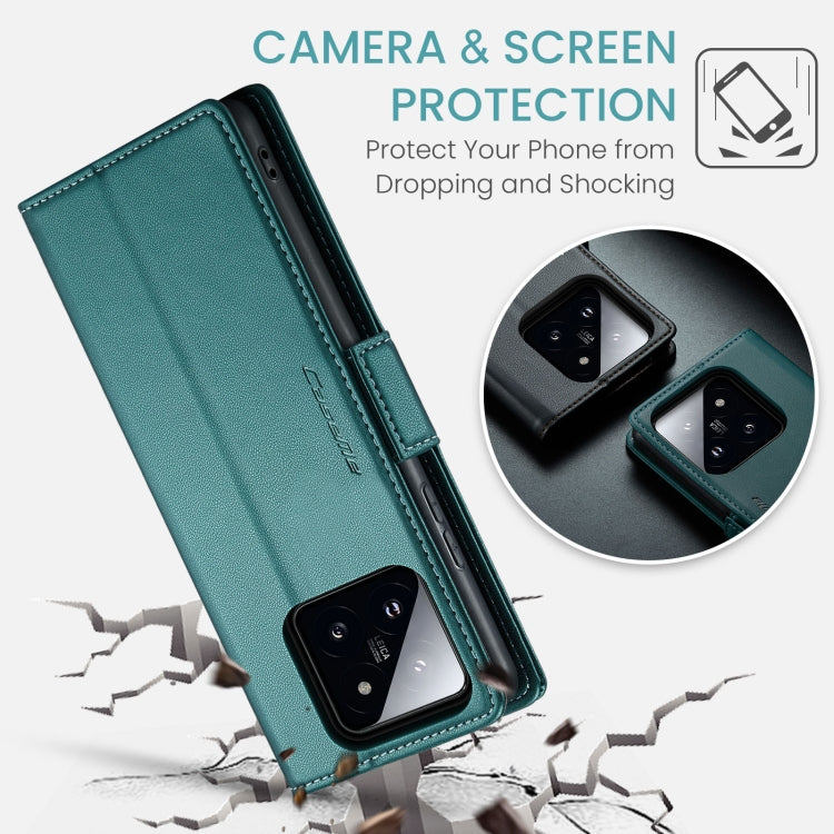 For Xiaomi 14 Pro CaseMe 023 Butterfly Buckle Litchi Texture RFID Anti-theft Leather Phone Case(Pearly Blue)