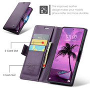 For Xiaomi 14 Pro CaseMe 023 Butterfly Buckle Litchi Texture RFID Anti-theft Leather Phone Case(Pearly Purple)