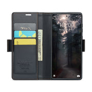 For Xiaomi 14 CaseMe 023 Butterfly Buckle Litchi Texture RFID Anti-theft Leather Phone Case(Black)