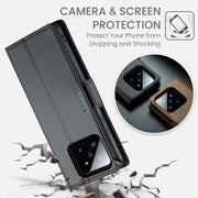 For Xiaomi 14 CaseMe 023 Butterfly Buckle Litchi Texture RFID Anti-theft Leather Phone Case(Black)