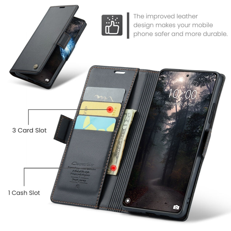 For Xiaomi 14 CaseMe 023 Butterfly Buckle Litchi Texture RFID Anti-theft Leather Phone Case(Black)