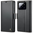 For Xiaomi 14 CaseMe 023 Butterfly Buckle Litchi Texture RFID Anti-theft Leather Phone Case(Black) - free shipping - PMC Jewellery - Order now!
