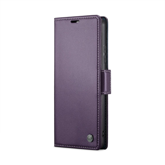 For Xiaomi 14 CaseMe 023 Butterfly Buckle Litchi Texture RFID Anti-theft Leather Phone Case(Pearly Purple)