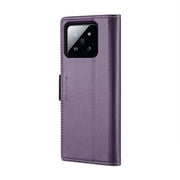 For Xiaomi 14 CaseMe 023 Butterfly Buckle Litchi Texture RFID Anti-theft Leather Phone Case(Pearly Purple)