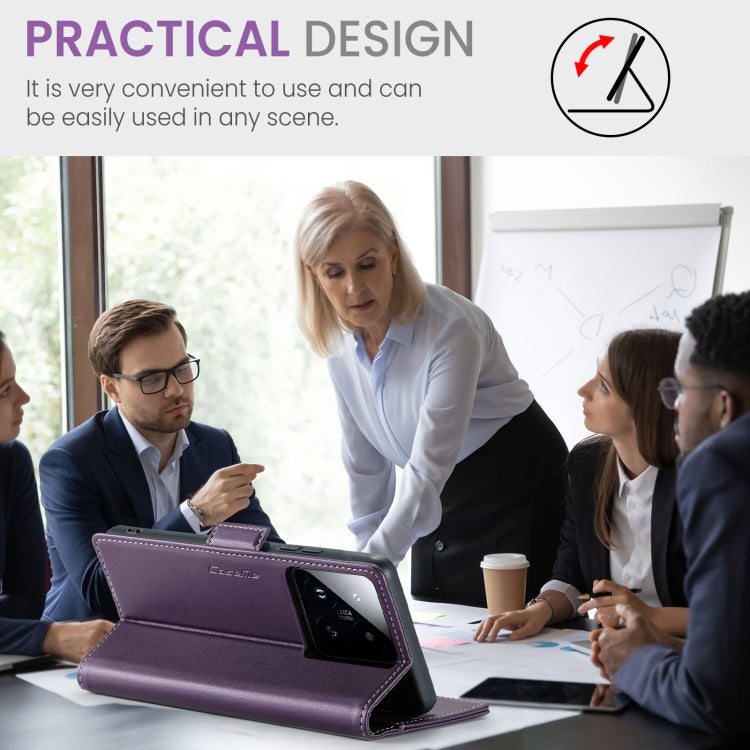 For Xiaomi 14 CaseMe 023 Butterfly Buckle Litchi Texture RFID Anti-theft Leather Phone Case(Pearly Purple) - free shipping - PMC Jewellery - Order now!