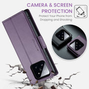 For Xiaomi 14 CaseMe 023 Butterfly Buckle Litchi Texture RFID Anti-theft Leather Phone Case(Pearly Purple)
