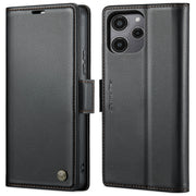 For Xiaomi Poco C65 4G CaseMe 023 Butterfly Buckle Litchi Texture RFID Anti-theft Leather Phone Case(Black)