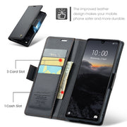 For Xiaomi Poco C65 4G CaseMe 023 Butterfly Buckle Litchi Texture RFID Anti-theft Leather Phone Case(Black)