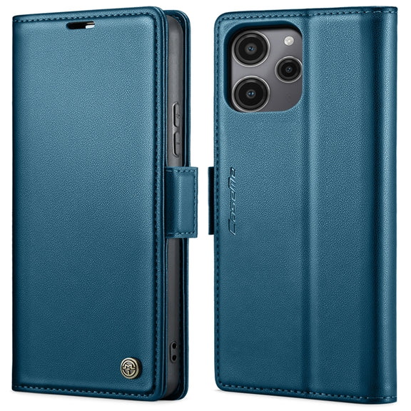 For Xiaomi Poco C65 4G CaseMe 023 Butterfly Buckle Litchi Texture RFID Anti-theft Leather Phone Case(Blue)