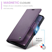 For Xiaomi Poco C65 4G CaseMe 023 Butterfly Buckle Litchi Texture RFID Anti-theft Leather Phone Case(Pearly Purple)