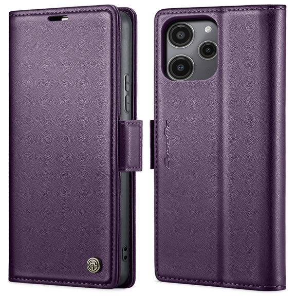 For Xiaomi Poco C65 4G CaseMe 023 Butterfly Buckle Litchi Texture RFID Anti-theft Leather Phone Case(Pearly Purple)