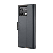 For Xiaomi Redmi Note 13 5G CaseMe 023 Butterfly Buckle Litchi Texture RFID Anti-theft Leather Phone Case(Black)