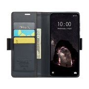 For Xiaomi Redmi Note 13 5G CaseMe 023 Butterfly Buckle Litchi Texture RFID Anti-theft Leather Phone Case(Black)