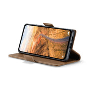 For Xiaomi Redmi Note 13 5G CaseMe 023 Butterfly Buckle Litchi Texture RFID Anti-theft Leather Phone Case(Brown)