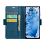 For Xiaomi Redmi Note 13 5G CaseMe 023 Butterfly Buckle Litchi Texture RFID Anti-theft Leather Phone Case(Blue)