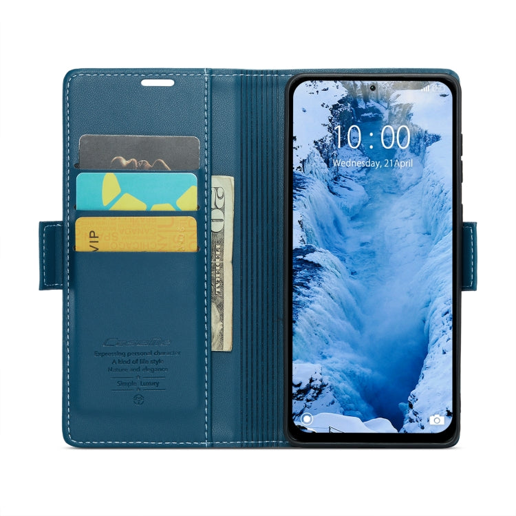 For Xiaomi Redmi Note 13 5G CaseMe 023 Butterfly Buckle Litchi Texture RFID Anti-theft Leather Phone Case(Blue)