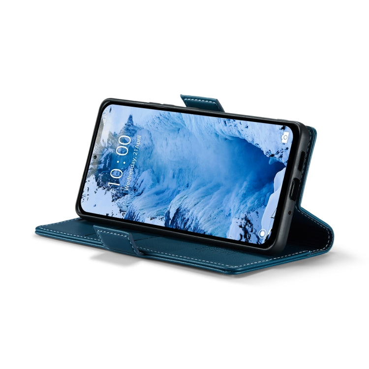 For Xiaomi Redmi Note 13 5G CaseMe 023 Butterfly Buckle Litchi Texture RFID Anti-theft Leather Phone Case(Blue)
