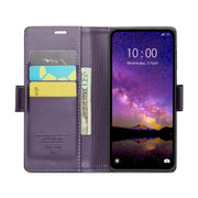 For Xiaomi Redmi Note 13 5G CaseMe 023 Butterfly Buckle Litchi Texture RFID Anti-theft Leather Phone Case(Pearly Purple)