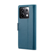 For Xiaomi Redmi Note 13 Pro 5G CaseMe 023 Butterfly Buckle Litchi Texture RFID Anti-theft Leather Phone Case(Blue)