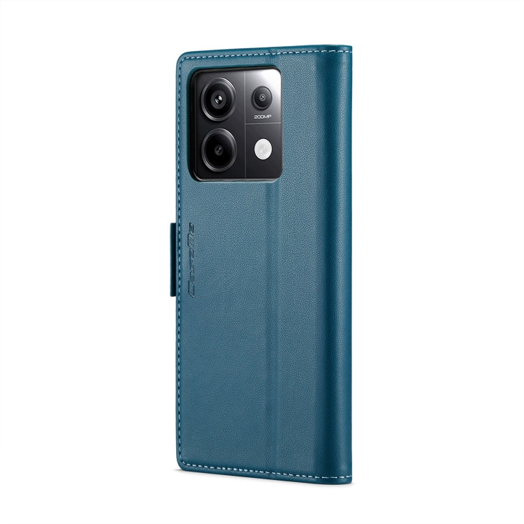 For Xiaomi Redmi Note 13 Pro 5G CaseMe 023 Butterfly Buckle Litchi Texture RFID Anti-theft Leather Phone Case(Blue)