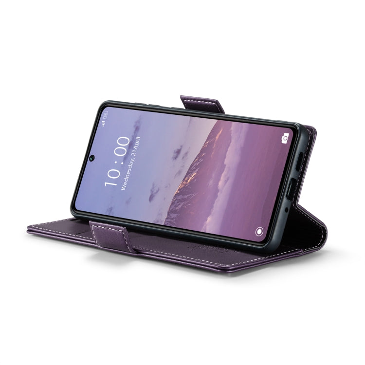 For Xiaomi Redmi Note 13 Pro 5G CaseMe 023 Butterfly Buckle Litchi Texture RFID Anti-theft Leather Phone Case(Pearly Purple)