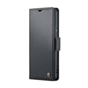 For Xiaomi Poco X6 5G CaseMe 023 Butterfly Buckle Litchi Texture RFID Anti-theft Leather Phone Case(Black)