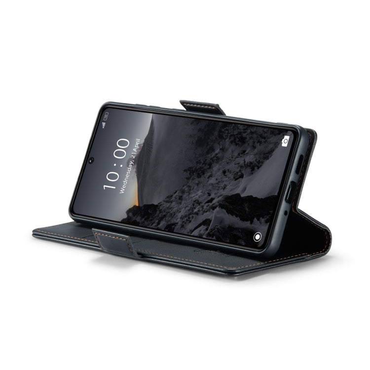 For Xiaomi Poco X6 5G CaseMe 023 Butterfly Buckle Litchi Texture RFID Anti-theft Leather Phone Case(Black)