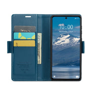 For Xiaomi Poco X6 5G CaseMe 023 Butterfly Buckle Litchi Texture RFID Anti-theft Leather Phone Case(Blue)