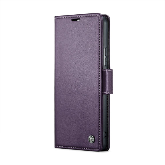 For Xiaomi Poco X6 5G CaseMe 023 Butterfly Buckle Litchi Texture RFID Anti-theft Leather Phone Case(Pearly Purple)